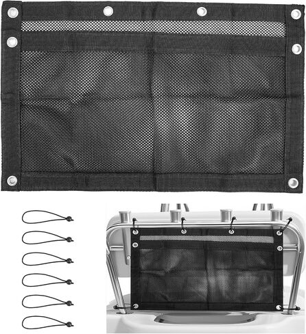 Upgrade Boat Storage Bag, Mesh Suspended Boat Seat Organizing Bag, Tackle & Life Jacket Boat Storage Organizer, Boat Storage Accessories for Boat/Truck SUV Travel Storage, 6 PCS Elastic Ring in Kuwait