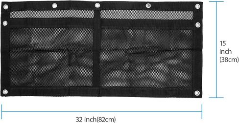 Upgrade Boat Storage Bag, Mesh Suspended Boat Seat Organizing Bag, Tackle & Life Jacket Boat Storage Organizer, Boat Storage Accessories for Boat/Truck SUV Travel Storage, 6 PCS Elastic Ring in Saudi Arabia