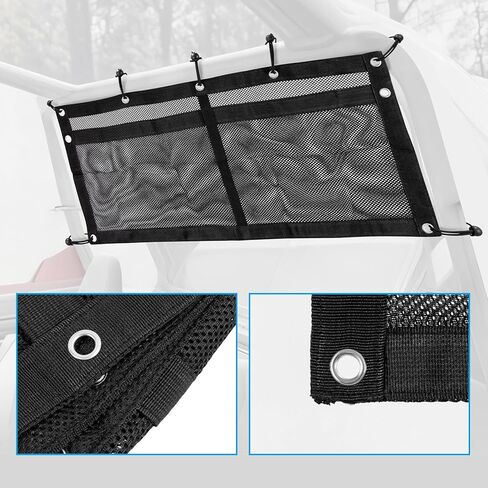 Upgrade Boat Storage Bag, Mesh Suspended Boat Seat Organizing Bag, Tackle & Life Jacket Boat Storage Organizer, Boat Storage Accessories for Boat/Truck SUV Travel Storage, 6 PCS Elastic Ring in Saudi Arabia