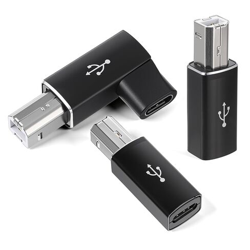 3 عبوات من محول الطابعة USB B إلى USB C، زاوية قائمة 90 درجة من النوع C أنثى إلى محول MIDI متوافق مع الطابعات وMIDI والبيانو الكهربائي وأجهزة المزج in Kuwait