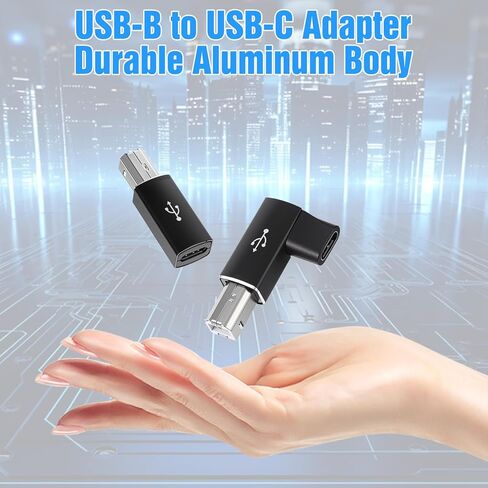 3 عبوات من محول الطابعة USB B إلى USB C، زاوية قائمة 90 درجة من النوع C أنثى إلى محول MIDI متوافق مع الطابعات وMIDI والبيانو الكهربائي وأجهزة المزج in Kuwait
