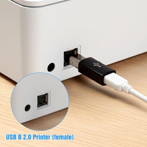 3 عبوات من محول الطابعة USB B إلى USB C، زاوية قائمة 90 درجة من النوع C أنثى إلى محول MIDI متوافق مع الطابعات وMIDI والبيانو الكهربائي وأجهزة المزج in Kuwait
