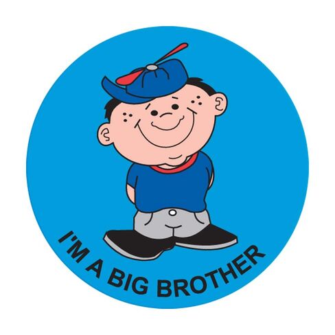 PDC Healthcare 59707288 "IM A Big Brother" Paper Label, Circle, 2" Diameter, Blue, Pack of 250 in Kuwait
