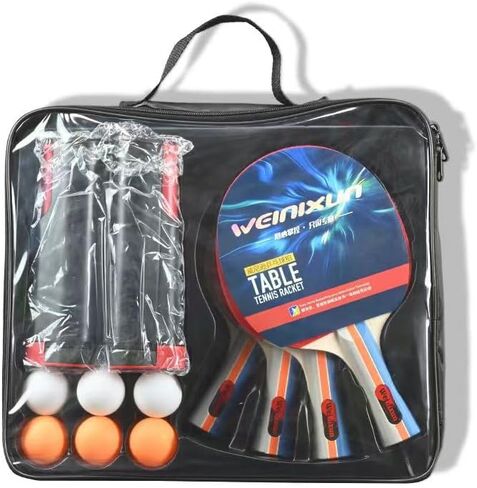 Table Tennis Racket Set with Retractable Net, Ping Pong Set Portable,4 Paddles, 6 Balls, withCarrying Case in Saudi Arabia
