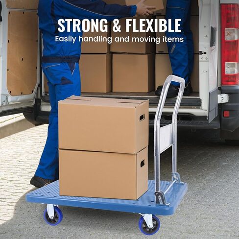Foldable Push Cart Dolly 660 lbs,Moving Platform Hand Truck,with 360° Swivel Wheels, for Home Garage Workshops, Loading, Storage, Warehouse in Saudi Arabia