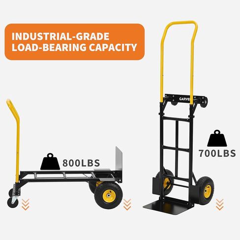 Convertible Hand Truck and Cart, 2 in 1 Utility Dolly Platform Cart with 4 Wheels, 800 LBS Heavy Duty Hand Cart for Moving, Shopping, Luggage, Travel, Office Use in Saudi Arabia