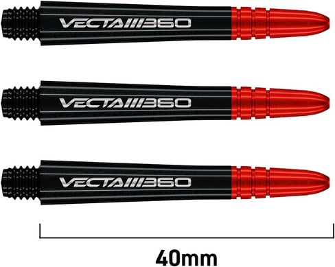 Winmau Dart Shaft - Vecta Blade360 Polycarbonate Dart Stems - 1 Set per Pack (3 Darts Shafts in Total) - Professional Darts Accessories - Black & Red Blade360 Medium Shafts in Saudi Arabia