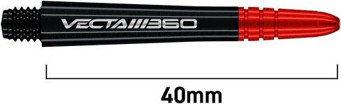 Winmau Dart Shaft - Vecta Blade360 Polycarbonate Dart Stems - 1 Set per Pack (3 Darts Shafts in Total) - Professional Darts Accessories - Black & Red Blade360 Medium Shafts in Saudi Arabia