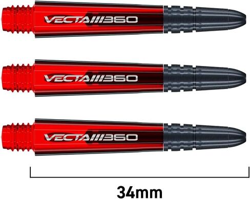 عمود رمي السهام من Winmau - سيقان سهام من البولي كربونات Vecta Blade360 - مجموعة واحدة في كل عبوة (3 أعمدة سهام في المجموع) - ملحقات سهام احترافية - أعمدة قصيرة Blade360 باللونين الأحمر والأسود in Saudi Arabia