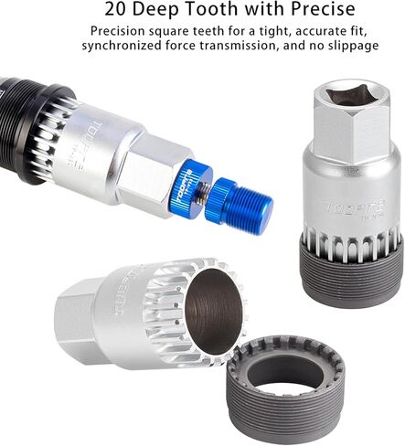Bottom Bracket Removal Tool Kit, 20-Tooth BB Remover with Anti-Drop Fixing Rod, Compatible with Shimano Octalink, ISIS, Truvativ, Race Face & FSA | 304 Stainless Steel Bike BB Tool in Saudi Arabia