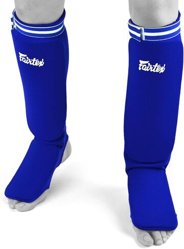 Fairtex SPE1 Kickboxing MMA Muay Thai Padded Elastic Training Sparring Shin Pads One Size Fits All in Kuwait