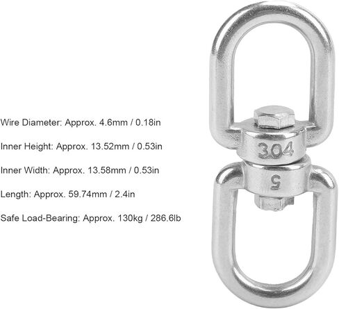Pack of 5 Hooks M5 Double Ended 304 Stainless Steel Eye to Eye Shackle Connector in Saudi Arabia
