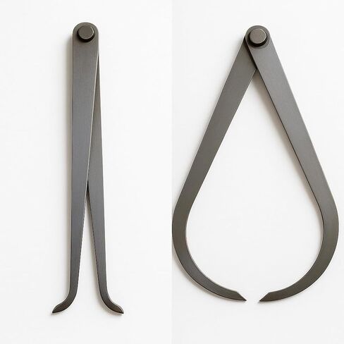 مجموعة كومبو - فرجار مفصل ثابت 200 مم 8 بوصات من الداخل + أداة قياس فولاذية خارجية، مفصل احتكاك قوي من الفولاذ المقاوم للصدأ للقياسات الداخلية الخارجية in Kuwait