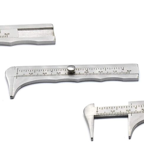 فرجار جيب منزلق صغير من Retro Vernier، مقياس مزدوج معدني لقياس الأحجار الكريمة ومكونات المجوهرات، سلك خرز لإصلاح الجيتار 80 مم /3.15 بوصة من متجر G.S عبر الإنترنت in Saudi Arabia