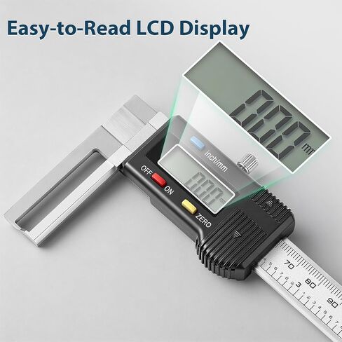 Internal Groove Digital Caliper 150mm/ 6", High-Precision Outer Groove Measuring Tool, LCD Display Stainless Steel Body, Storage Case in Kuwait