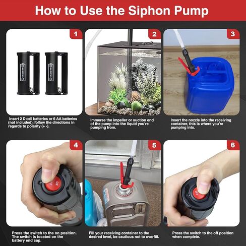 Portable Power Battery Pump, Battery Operated Fuel Transfer Pump, Electric Siphon Pump for Gas, Oil, Diesel Transfer, Gasoline Pump with Flow Control Nozzle, 2.2GPM Hand Oil Extractor in Kuwait