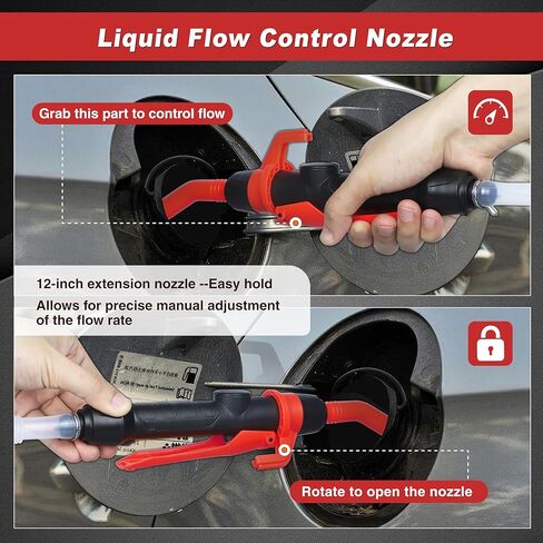 Portable Power Battery Pump, Battery Operated Fuel Transfer Pump, Electric Siphon Pump for Gas, Oil, Diesel Transfer, Gasoline Pump with Flow Control Nozzle, 2.2GPM Hand Oil Extractor in Kuwait