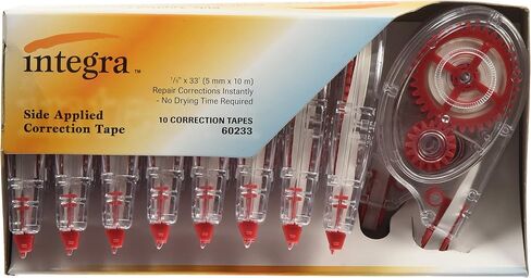 Integra Correction Tape, Resist Tear, 1/5 x 394 Inches, 10 per Pack, Smoke Dispenser (ITA60233) in Saudi Arabia