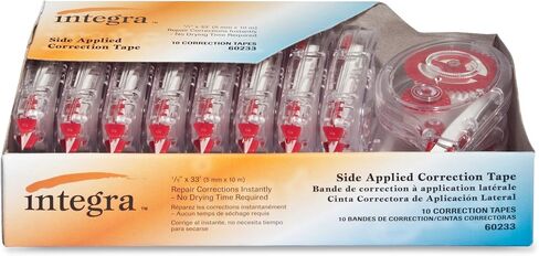 Integra Correction Tape, Resist Tear, 1/5 x 394 Inches, 10 per Pack, Smoke Dispenser (ITA60233) in Saudi Arabia