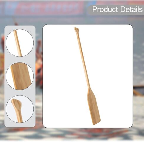 Wood Boat Paddle with Varnish Professional Lightweight Anti Scratch Edge for Recreational Use Canoe Oar, 80cm in Kuwait