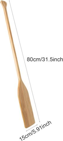 Wood Boat Paddle with Varnish Professional Lightweight Anti Scratch Edge for Recreational Use Canoe Oar, 80cm in Kuwait