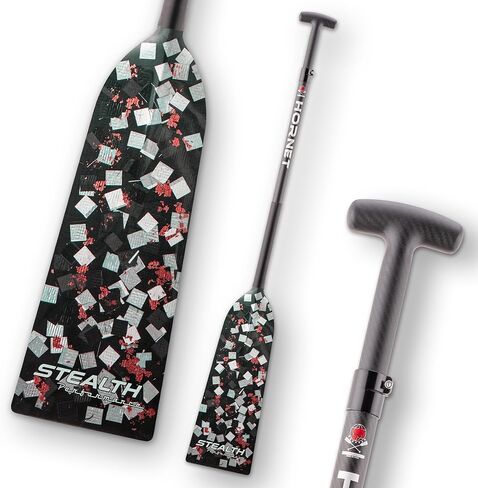 Hornet Watersports Dragon Boat Paddle - Stealth Red - Adjustable Carbon Fiber Dragon Boat Paddle - IDBF Approved in Kuwait