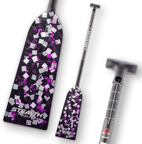Hornet Watersports Dragon Boat Paddle - Stealth Purple - Adjustable Carbon Fiber Dragon Boat Paddle - IDBF Approved in Saudi Arabia