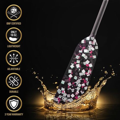 Hornet Watersports Dragon Boat Paddle - Stealth Pink - Adjustable Carbon Fiber Dragon Boat Paddle - IDBF Approved in Saudi Arabia