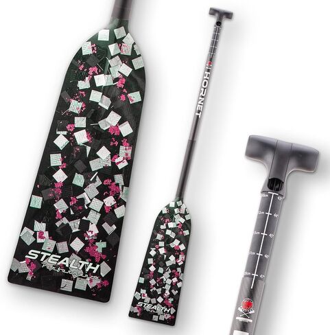Hornet Watersports Dragon Boat Paddle - Stealth Pink - Adjustable Carbon Fiber Dragon Boat Paddle - IDBF Approved in Saudi Arabia