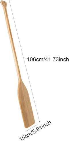 Wood Boat Paddle with Varnish Professional Lightweight Anti Scratch Edge for Recreational Use Canoe Oar, 106cm in Kuwait