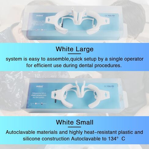 Dental Oral Dry Field System Lip Cheek Retractor Autoclavable Mouth Opener for Teeth Whitening Orthodontic Treatment (2Pcs L+S) in Kuwait