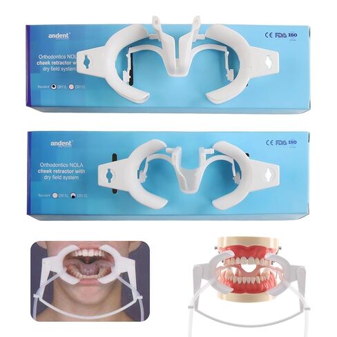 Dental Oral Dry Field System Lip Cheek Retractor Autoclavable Mouth Opener for Teeth Whitening Orthodontic Treatment (2Pcs L+S) in Kuwait