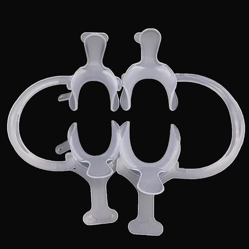 Dental Mouth Opener Cheek Lip Retractor Soft C-Shape Teeth Whitening Cheek Retractor with Handle 2Pcs (Small and Large) in Kuwait