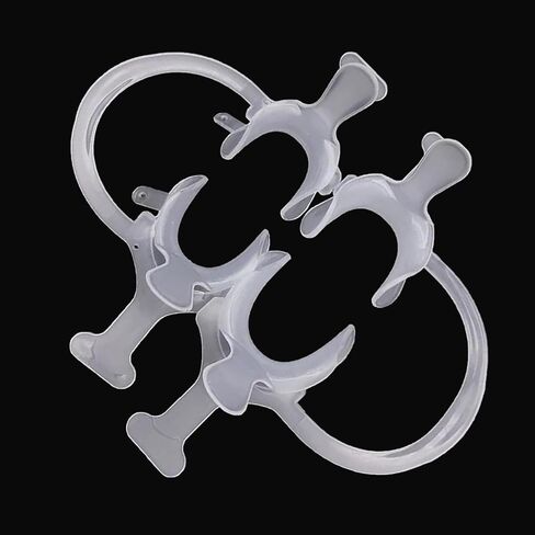 Dental Mouth Opener Cheek Lip Retractor Soft C-Shape Teeth Whitening Cheek Retractor with Handle 2Pcs (Small and Large) in Kuwait