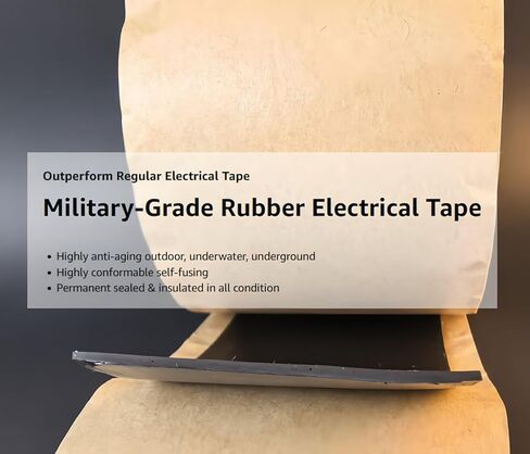 2" x 12FT Military-Grade Self-Fusing Tape | 65mil Thick Silicone-Butyl Composite | IP68 Permanent Waterproof Seal & 35KV Insulation | for Heavy-Duty Pipe, Electrical & Outdoor Repair in Kuwait