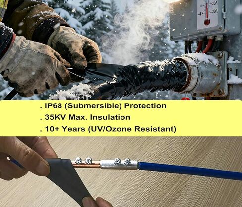 2" x 12FT Military-Grade Self-Fusing Tape | 65mil Thick Silicone-Butyl Composite | IP68 Permanent Waterproof Seal & 35KV Insulation | for Heavy-Duty Pipe, Electrical & Outdoor Repair in Kuwait