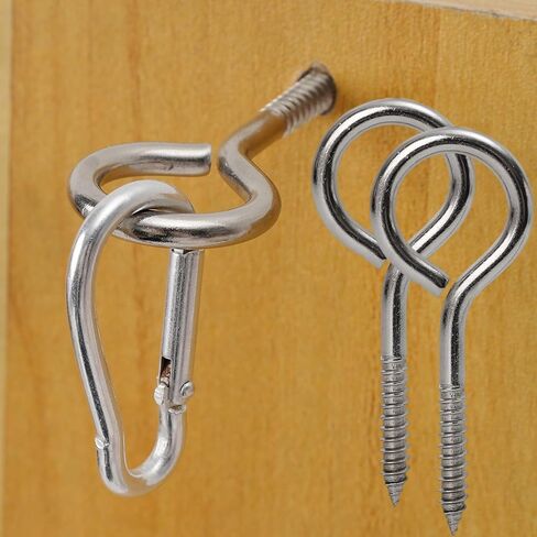 M5 M6 Stainless Steel Screw Eye Bolts Spiral Handle Self Tapping Screws Hook Ring Eyelet Hooks for Indoor and Outdoor Hanging (M6*80) in Saudi Arabia