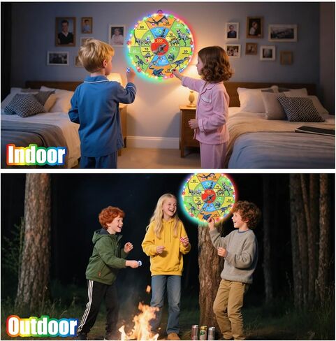 30 Inch LED Dart Board Kids Game,12PCS Sticky Balls,Indoor/Outdoor Sports Carnival Games Yard Party, Suitable for 3 4 5 6 7 8 9 10 Years Old Boys and Girls Birthday Gifts Dinosaur Toys in Kuwait