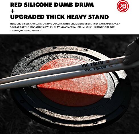 وسادة تدريب الطبل مع حامل، وسادة طبلة غبية من السيليكون مقاس 12 بوصة، وسادة تدريب محمولة بدون ضوضاء مع حامل ثلاثي القوائم عالي التحمل، ملمس واقعي وقاعدة ثابتة للتمرين الهادئ، للمبتدئين والمحترفين in Kuwait