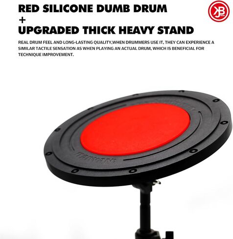 وسادة تدريب الطبل مع حامل، وسادة طبلة غبية من السيليكون مقاس 12 بوصة، وسادة تدريب محمولة بدون ضوضاء مع حامل ثلاثي القوائم عالي التحمل، ملمس واقعي وقاعدة ثابتة للتمرين الهادئ، للمبتدئين والمحترفين in Kuwait