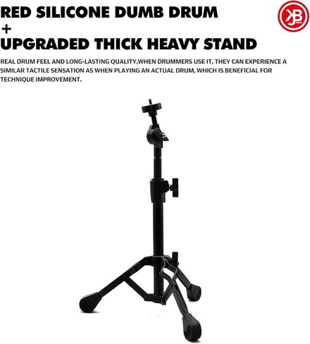 وسادة تدريب الطبل مع حامل، وسادة طبلة غبية من السيليكون مقاس 12 بوصة، وسادة تدريب محمولة بدون ضوضاء مع حامل ثلاثي القوائم عالي التحمل، ملمس واقعي وقاعدة ثابتة للتمرين الهادئ، للمبتدئين والمحترفين in Kuwait