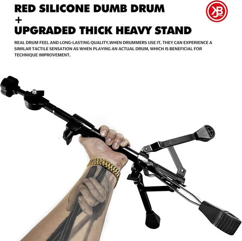 وسادة تدريب الطبل مع حامل، وسادة طبلة غبية من السيليكون مقاس 12 بوصة، وسادة تدريب محمولة بدون ضوضاء مع حامل ثلاثي القوائم عالي التحمل، ملمس واقعي وقاعدة ثابتة للتمرين الهادئ، للمبتدئين والمحترفين in Kuwait