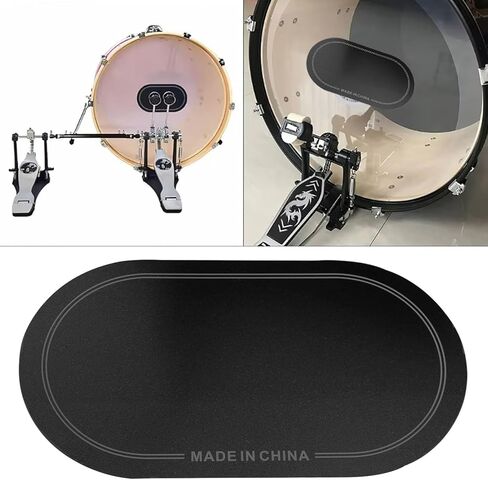 2 قطعة دواسة طبلة الجهير حامي طبلة الجهير التصحيح ركلة طبل التصحيح لملحقات قرع الطبل أسود (أسود) in Kuwait