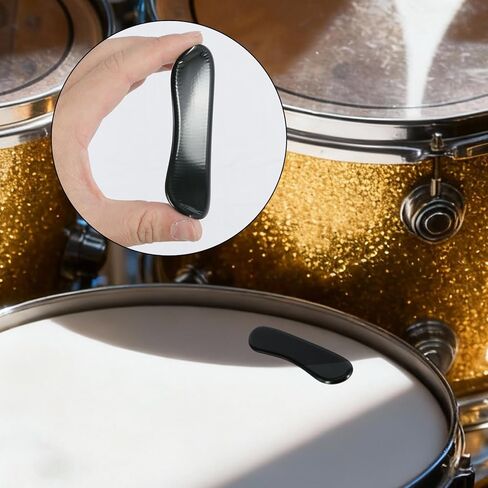 EASTROCK Drum Damper Gel Pads, 8 Pieces Long Black Silicone Gel Pads Drum Silencers for Snare, Drum Cymbal Tone Control Overtone Resonance (Black) in Saudi Arabia