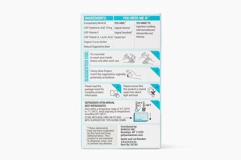 PURE WOMAN - Pure Bliss - Vaginal Moisturizing Suppositories - Hyaluronic Acid, Vitamin E, Vitamin A, Lactic Acid - Supports Vaginal Moisturization - Long Lasting Comfort & Sensitivity Relief - 10 Pk in Saudi Arabia