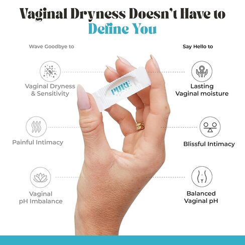 PURE WOMAN - Pure Bliss - Vaginal Moisturizing Suppositories - Hyaluronic Acid, Vitamin E, Vitamin A, Lactic Acid - Supports Vaginal Moisturization - Long Lasting Comfort & Sensitivity Relief - 10 Pk in Saudi Arabia