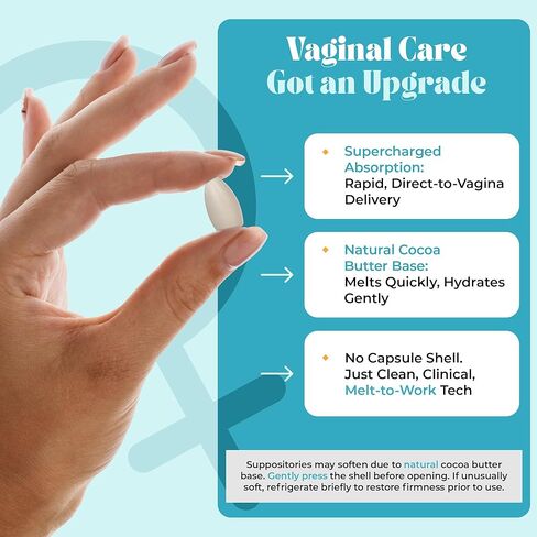 PURE WOMAN - Pure Bliss - Vaginal Moisturizing Suppositories - Hyaluronic Acid, Vitamin E, Vitamin A, Lactic Acid - Supports Vaginal Moisturization - Long Lasting Comfort & Sensitivity Relief - 10 Pk in Saudi Arabia
