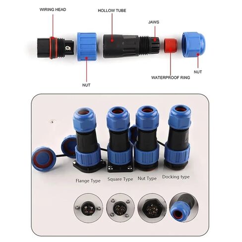 LP28 Waterproof Connector IP68 2 3 4 Pin No Soldering Cable & Socket Male and Female Docking Port(LP28-2D) in Saudi Arabia
