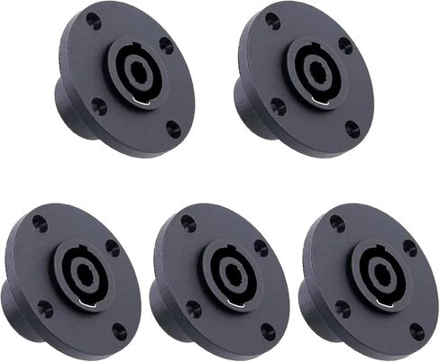 5 Pack 4-Pole Round Panel Mount Twist Lock Speaker Connectors - Compatible with NA4LJ/NA4LJX/NL4MP/NL4MPR/NL4FC(Metal Square) in Kuwait