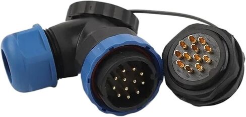 1Set SP28 Connector Back Nut Port IP68 Waterproof 2-26 Pin Socket 90-Degree Elbow Power L-Type Electric(SPW28-5L) in Kuwait